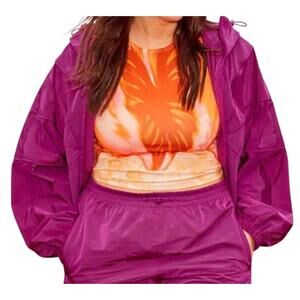 Halfdays Douglas Packable Windbreaker Jacket Magenta Plus Size Sz 2X